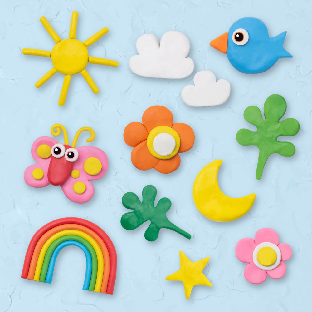 Clay Moulding Dough, 8 shades kit with Moulds