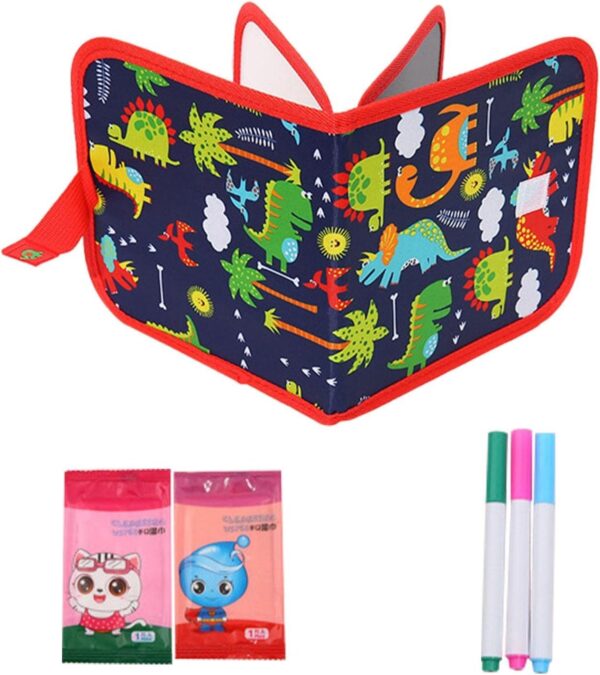 Kids Erasable Drawing Book | Reusable coloring Pads with 12 Watercolor Pens 14 pages- Random Model