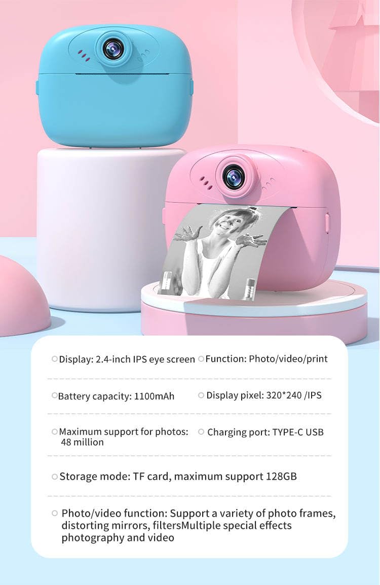 Kids Instant Print Camera with Built-in Printer USB Charging - Any 1