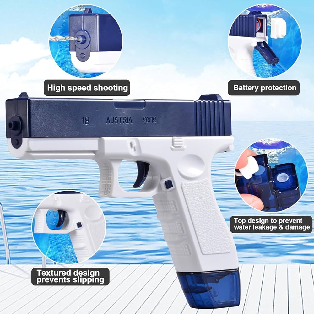 Buy Launcher Gun and Get 1 Pistol Water Gun Free | Water Prank Funny Game for Kids| Squirt Water Gun Toys | Non Electric Manual Water Gun