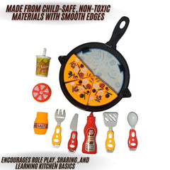 Kids Pizza Cooking Toy Set – 12 Piece Pretend Play Play Set