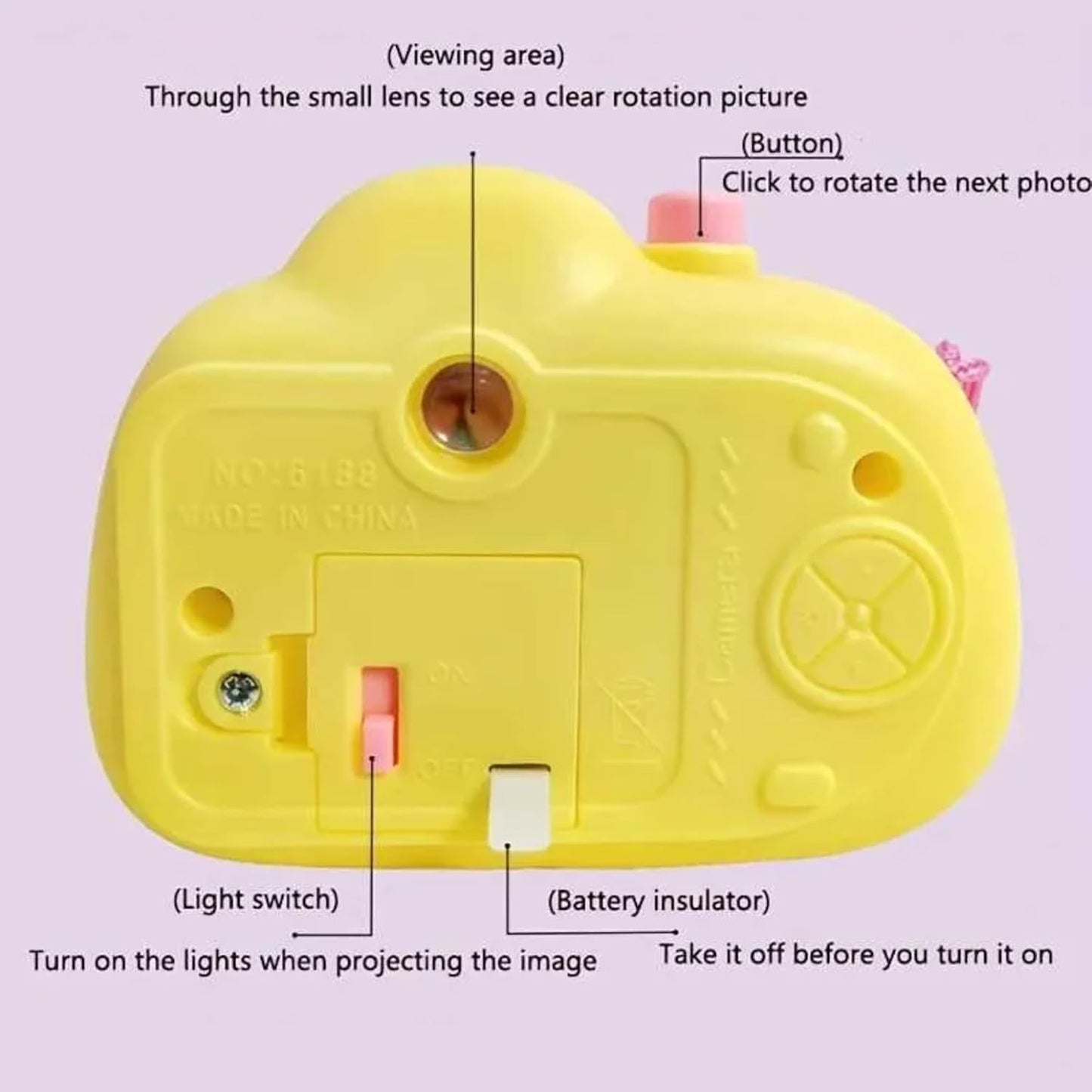 Cute Kids Projection Camera Toy for Kids- Big 1 Random