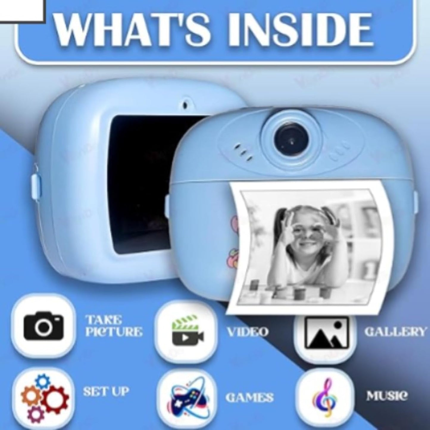 Kids Instant Print Camera with Built-in Printer USB Charging - Any 1