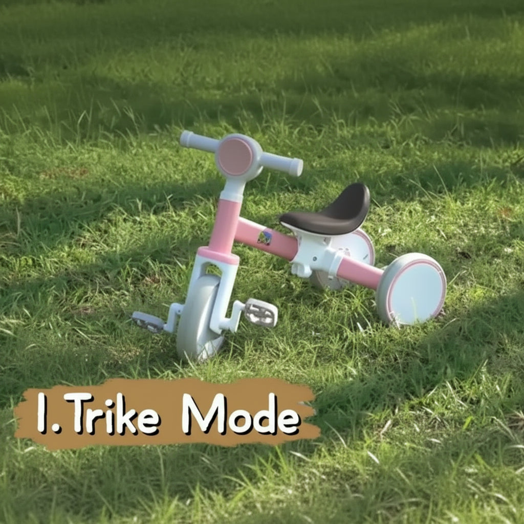 Turbo Trek 3 IN 1 Kids Pedal Tricycle With LED Light & Music