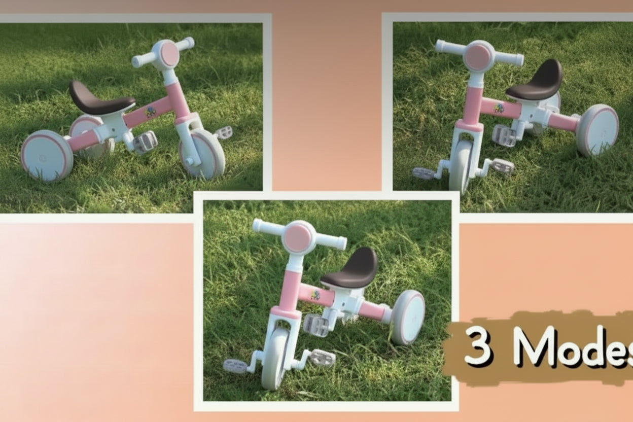 Turbo Trek 3 IN 1 Kids Pedal Tricycle With LED Light & Music