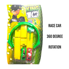 King 10 Race Car Track Set with 360-Degree Rotation Loop 2 Cars