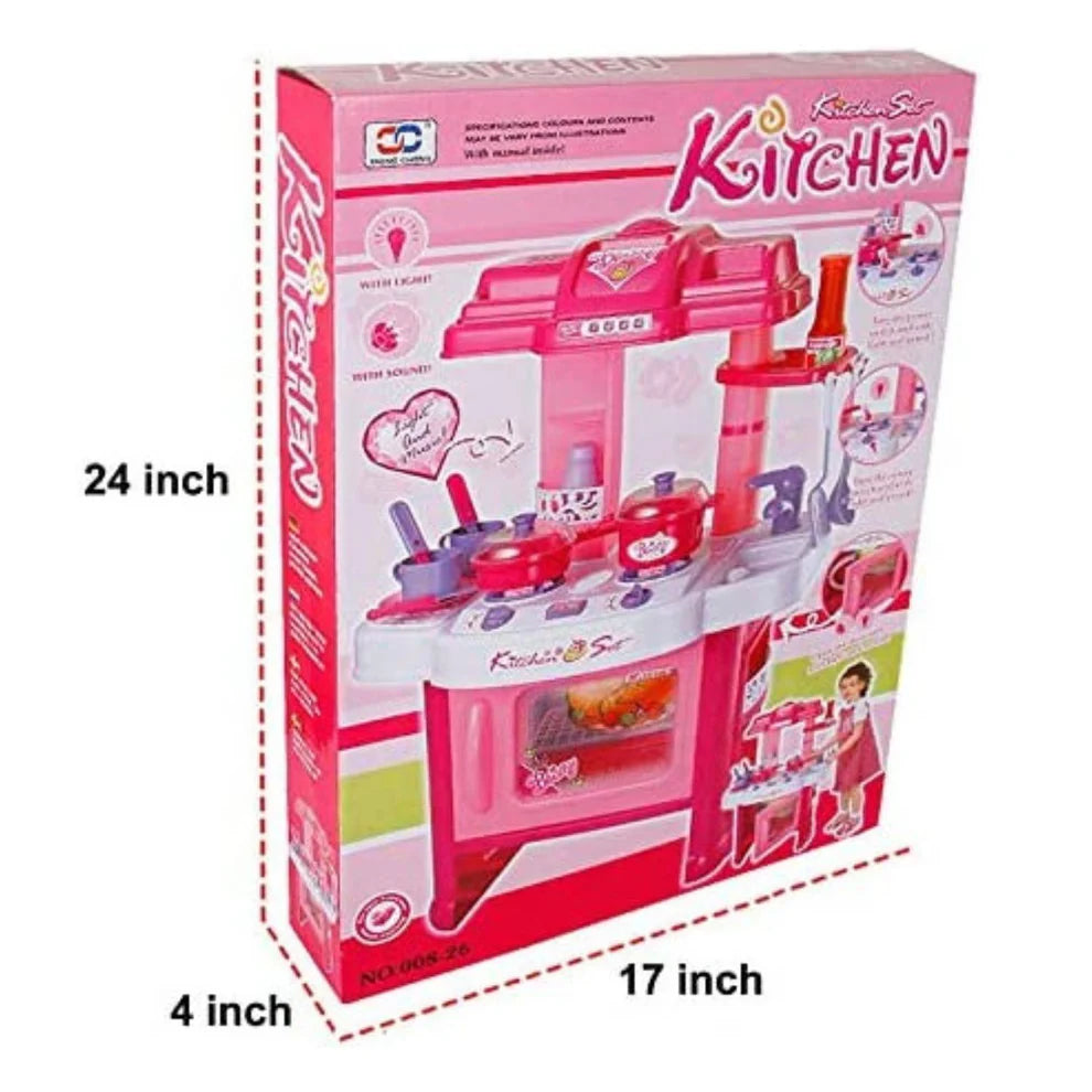 Kitchen Play Set for Children | Interactive Lights & Sounds | Big Size 24 Inch