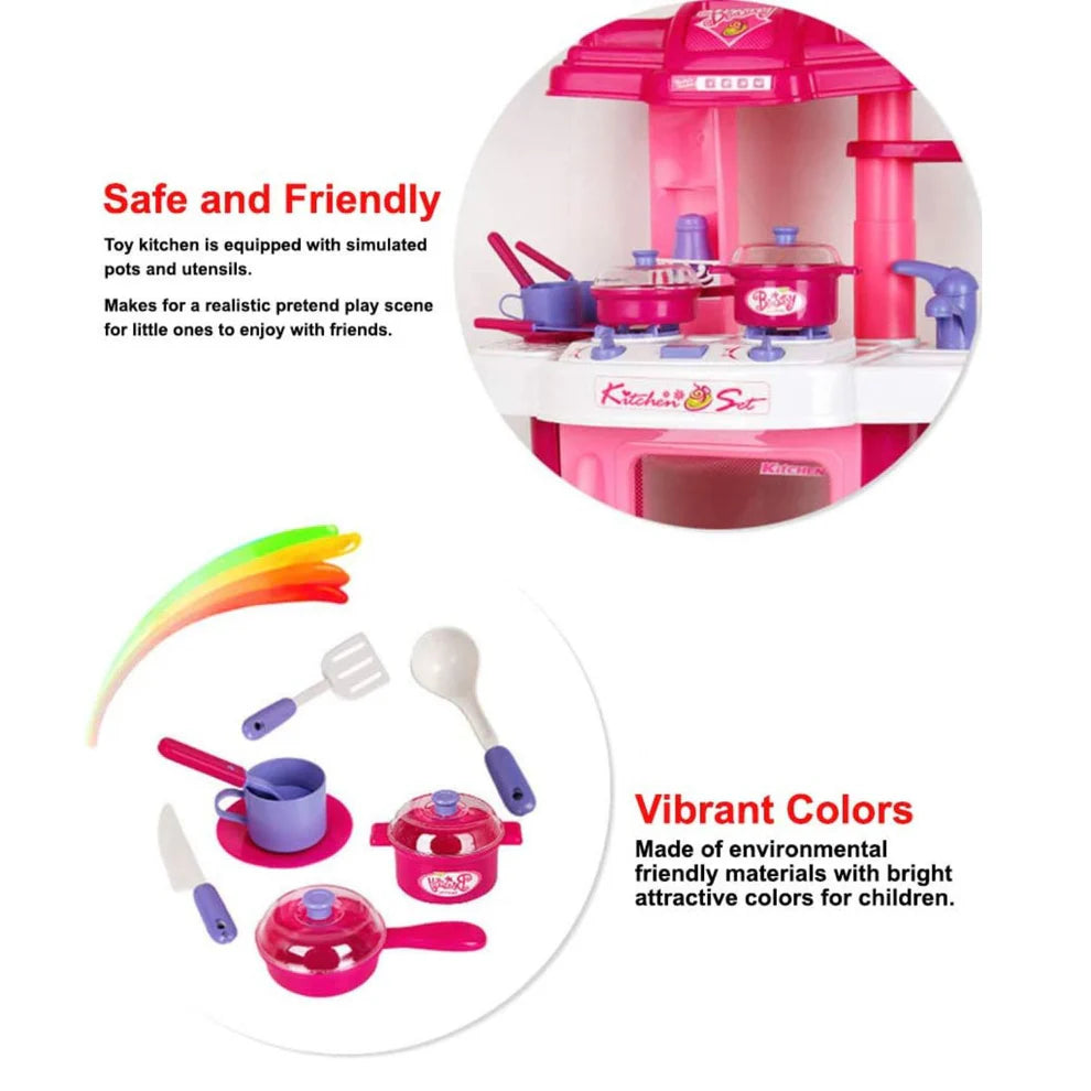 Kitchen Play Set for Children | Interactive Lights & Sounds | Big Size 24 Inch