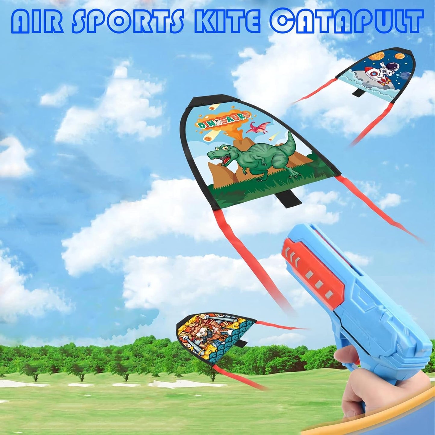 Gliding Kite Launcher Gun Toys, Kites for Children Kids with Catapult Gun, Funny Beach Kite Toy-Any 1