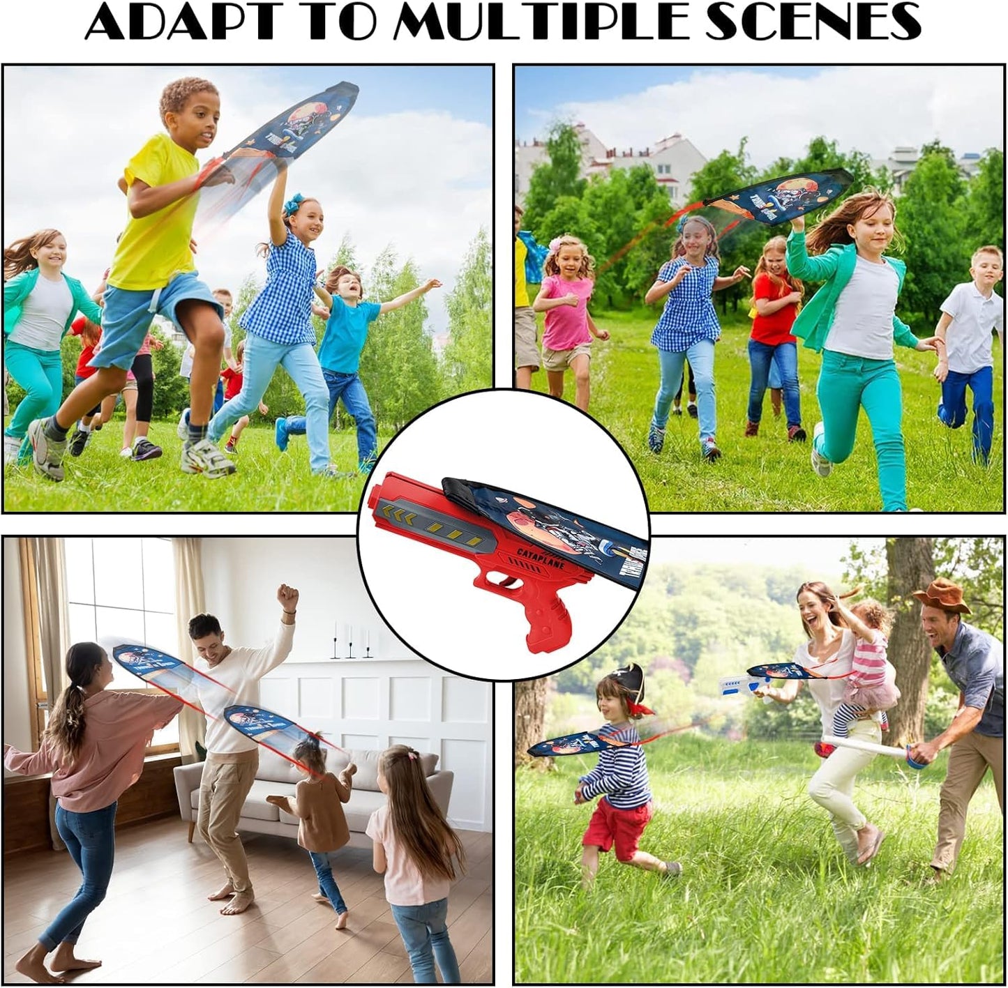 Gliding Kite Launcher Gun Toys, Kites for Children Kids with Catapult Gun, Funny Beach Kite Toy-Any 1