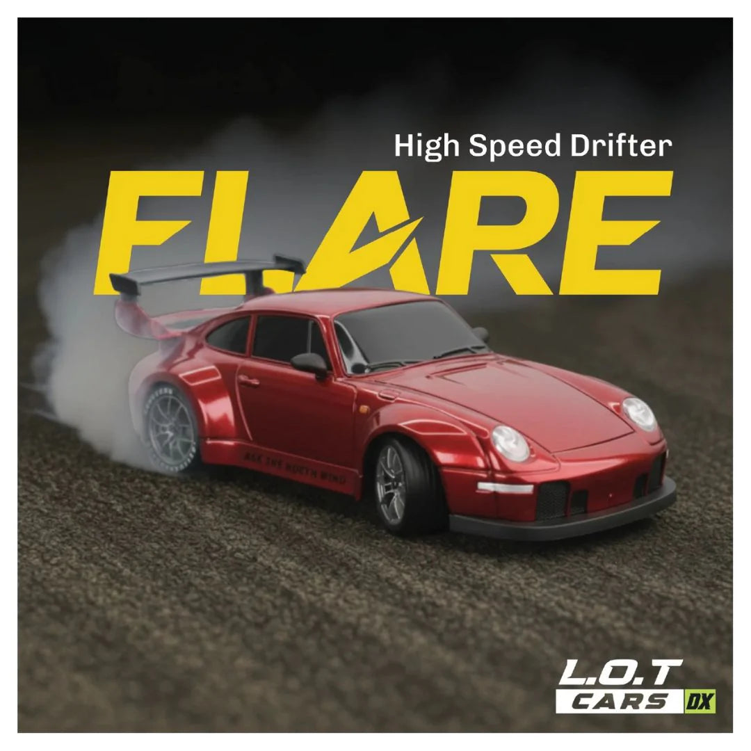 Metalic RC Drift Car PORSCHE 1:24 Scale 2.4GHz | 25 KM/H High Speed, Replaceable Drift Tyres, Rechargeable Battery, LED Lights, Traffic Cones & Spare Wheels