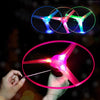 LED Flashing Pull String Flying Saucer Propeller Toy Disc Helicopter -Multicolor