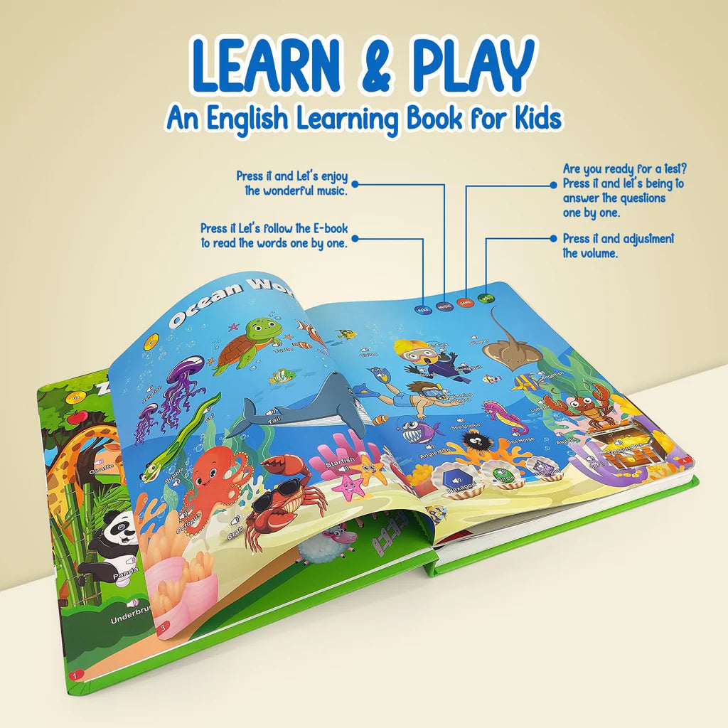 Learn & Play Interactive Musical English Educational Learning Book for 2 Year+ (Multicolor)