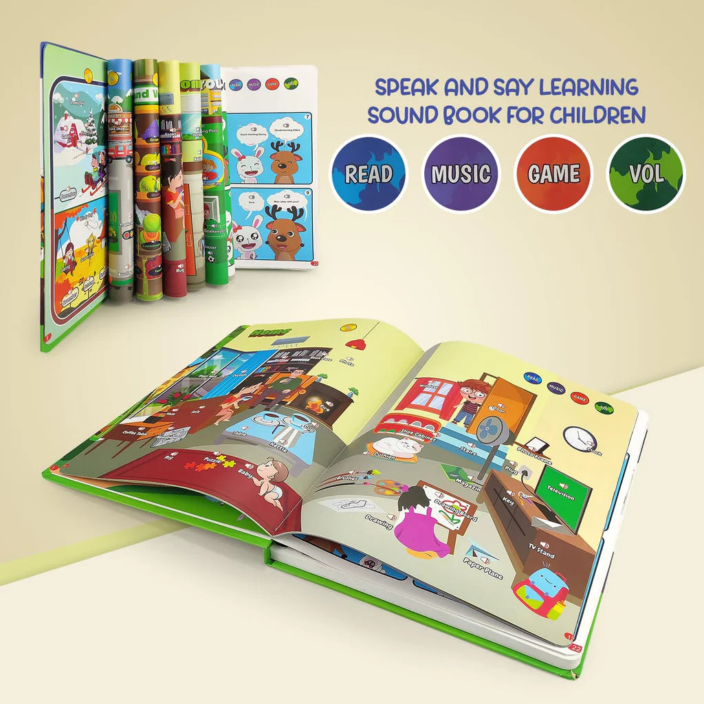 Learn & Play Interactive Musical English Educational Learning Book for 2 Year+ (Multicolor)