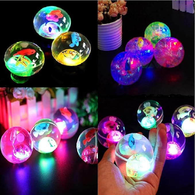 Small- Led Flashing Luminous Ball for Kids 55mm Rubber Bouncing Ball Anti-Stress - Light ball