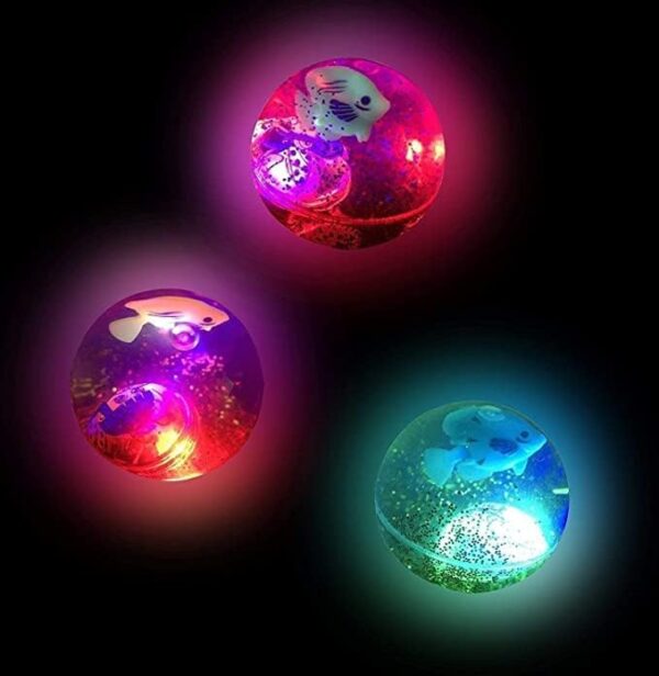 Small- Led Flashing Luminous Ball for Kids 55mm Rubber Bouncing Ball Anti-Stress - Light ball