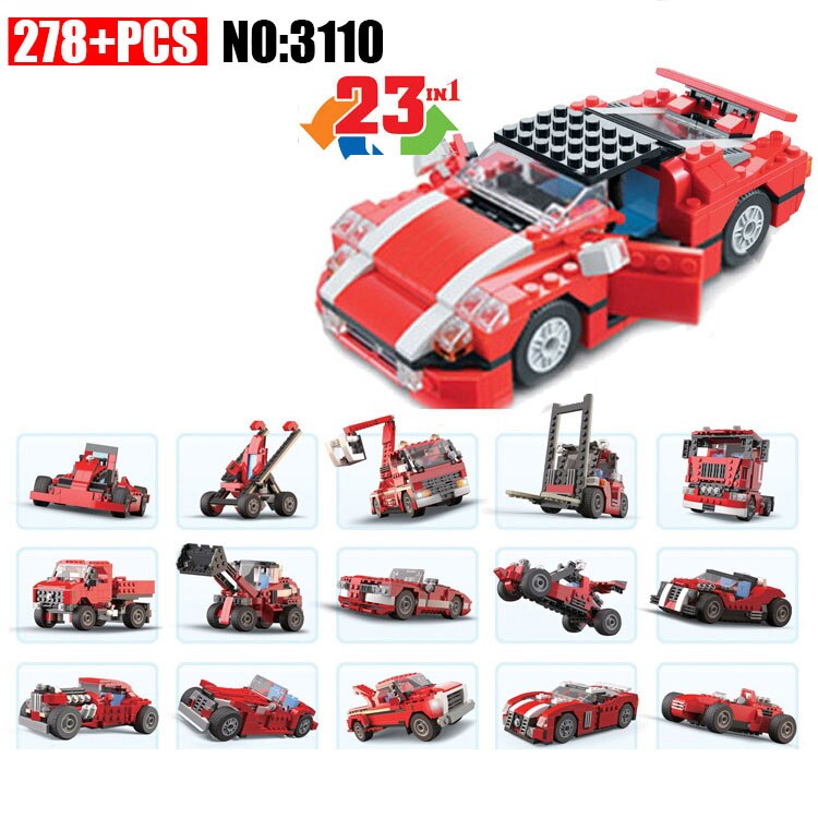 Lego 23 in 1 Super Speedster Architect Block Game, Can Make 23 Different Model from Single Block Set, 278+ Pieces