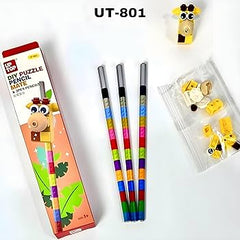 Lego Pencil Set - 1 Block and 3 pencils in a Pack - Any Random Model