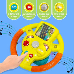 Little Driver Steering Wheel Toy With Music, Games & Vehicle Sounds, For Kids Simulate Driving Car Copilot Steering Wheel - Any 1