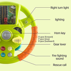 Little Driver Steering Wheel Toy With Music, Games & Vehicle Sounds, For Kids Simulate Driving Car Copilot Steering Wheel - Any 1