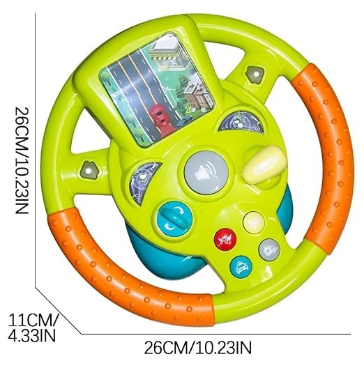 Little Driver Steering Wheel Toy With Music, Games & Vehicle Sounds, For Kids Simulate Driving Car Copilot Steering Wheel - Any 1