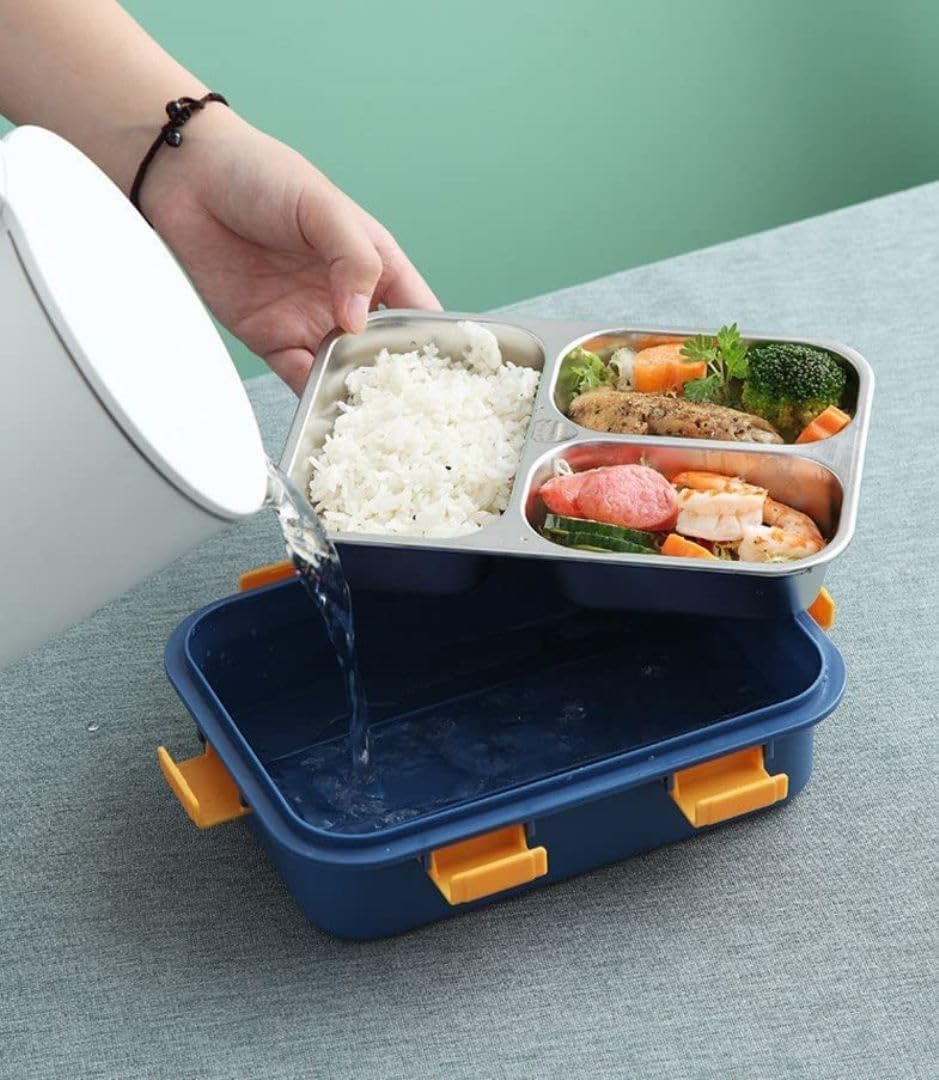 Little Osaka Stainless Steel Lunch Box 750ml – Premium Leakproof Bento Lunch Container with 3 Compartments & Air Valve