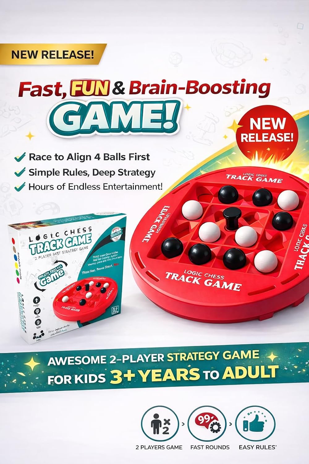 Logic Chess Track Game, 2-Player Strategy Board Game