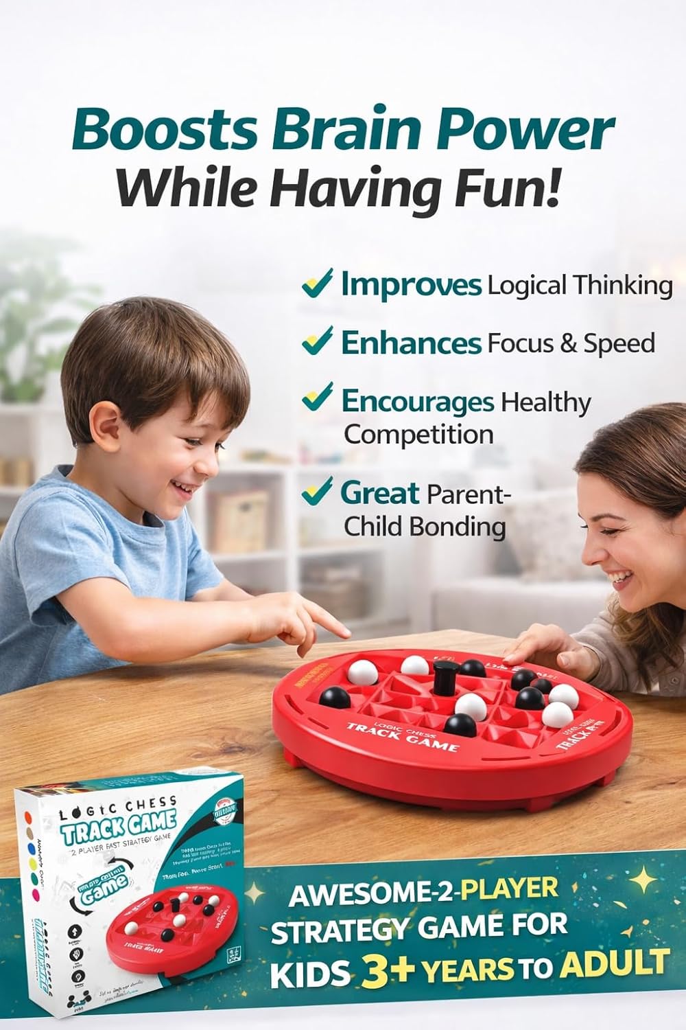 Logic Chess Track Game, 2-Player Strategy Board Game