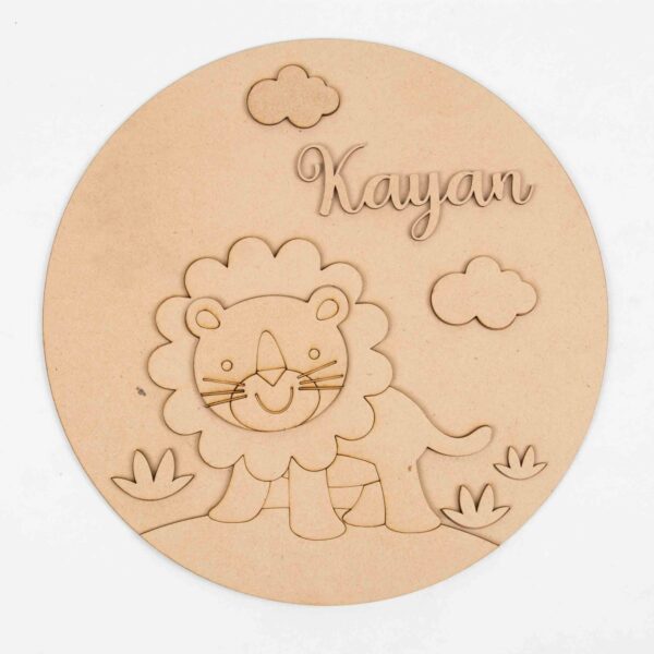 MDF Name Board Stencil Lion - Without Colors