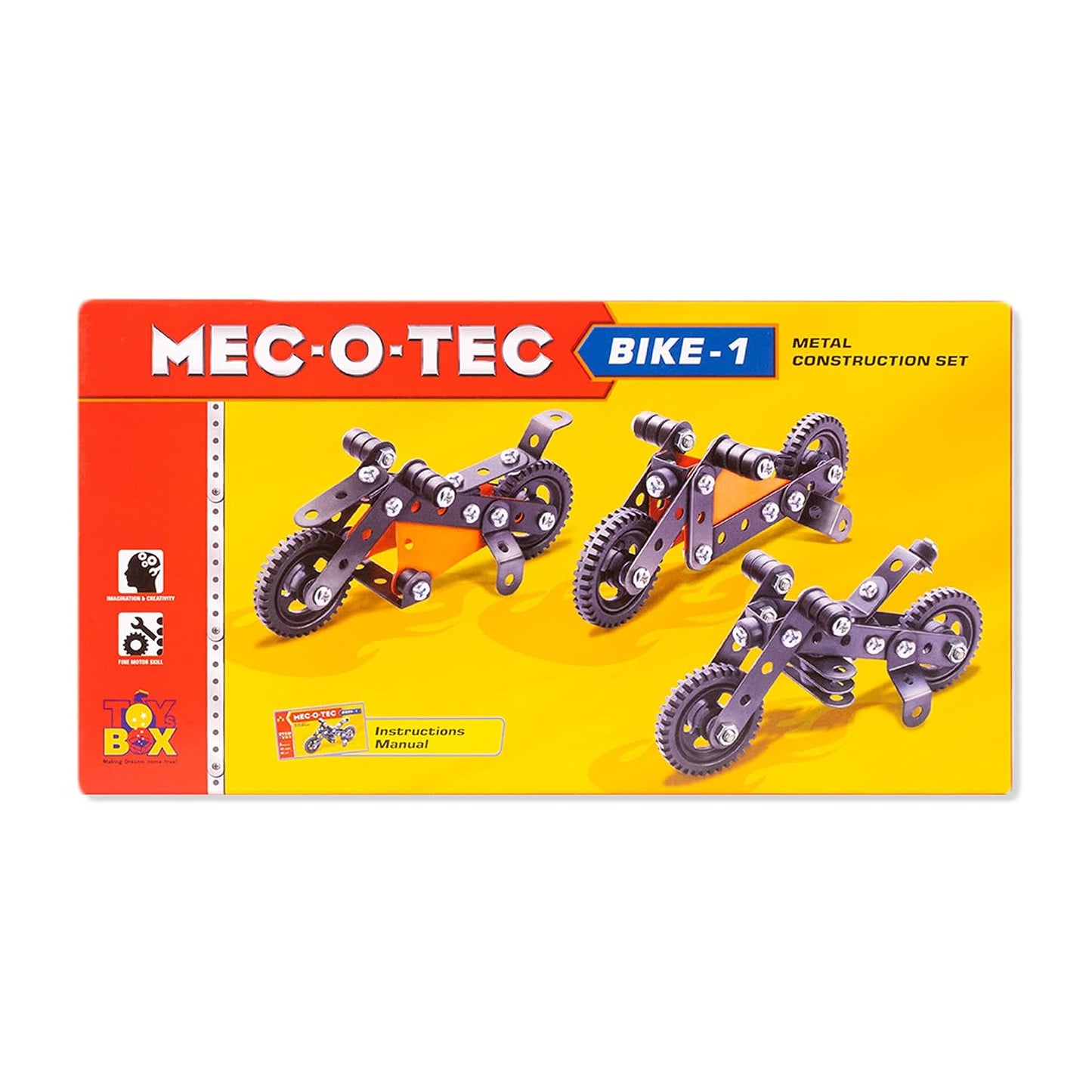 MEC-O-Tec Bike 1 Metal Construction Toy 3 Models 80 Pieces