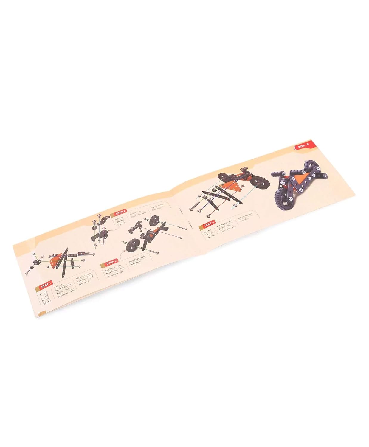 MEC-O-Tec Bike 1 Metal Construction Toy 3 Models 80 Pieces