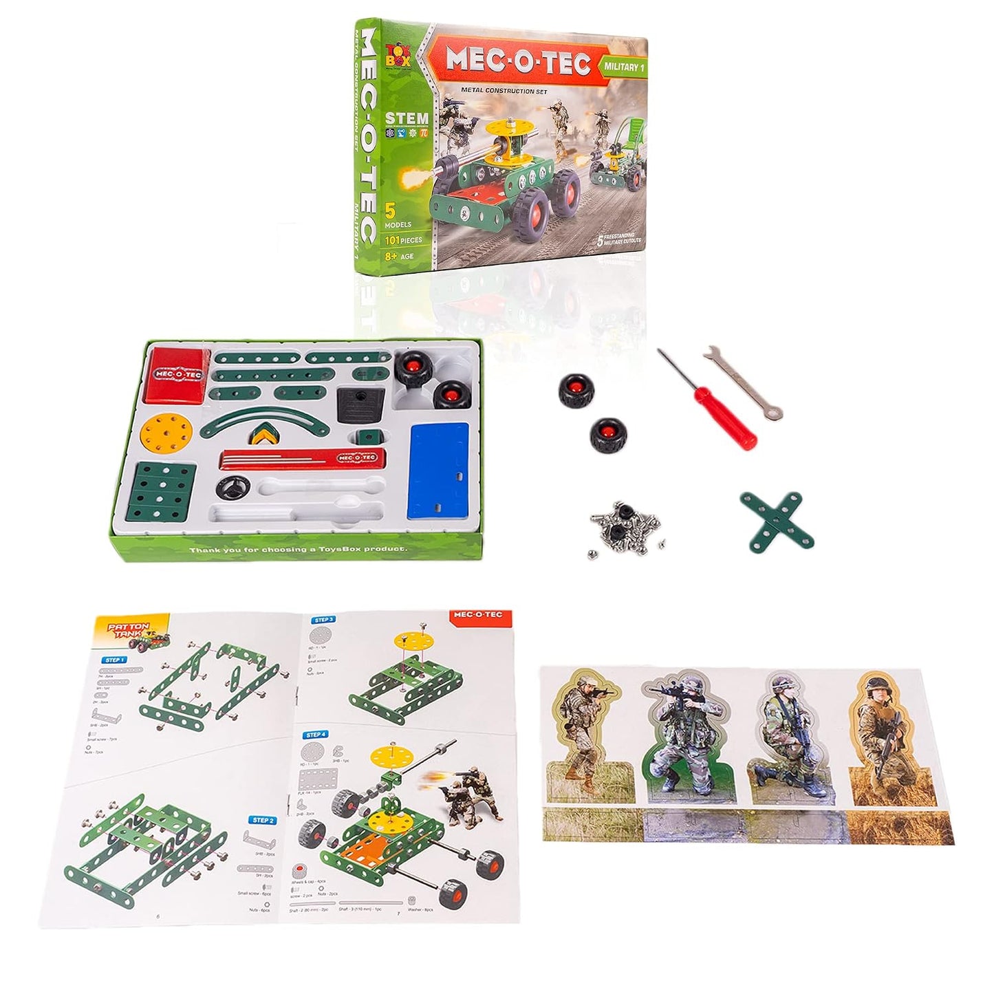 MEC-O-Tec Military No.1 Construction Set 5 Models 101 Pieces