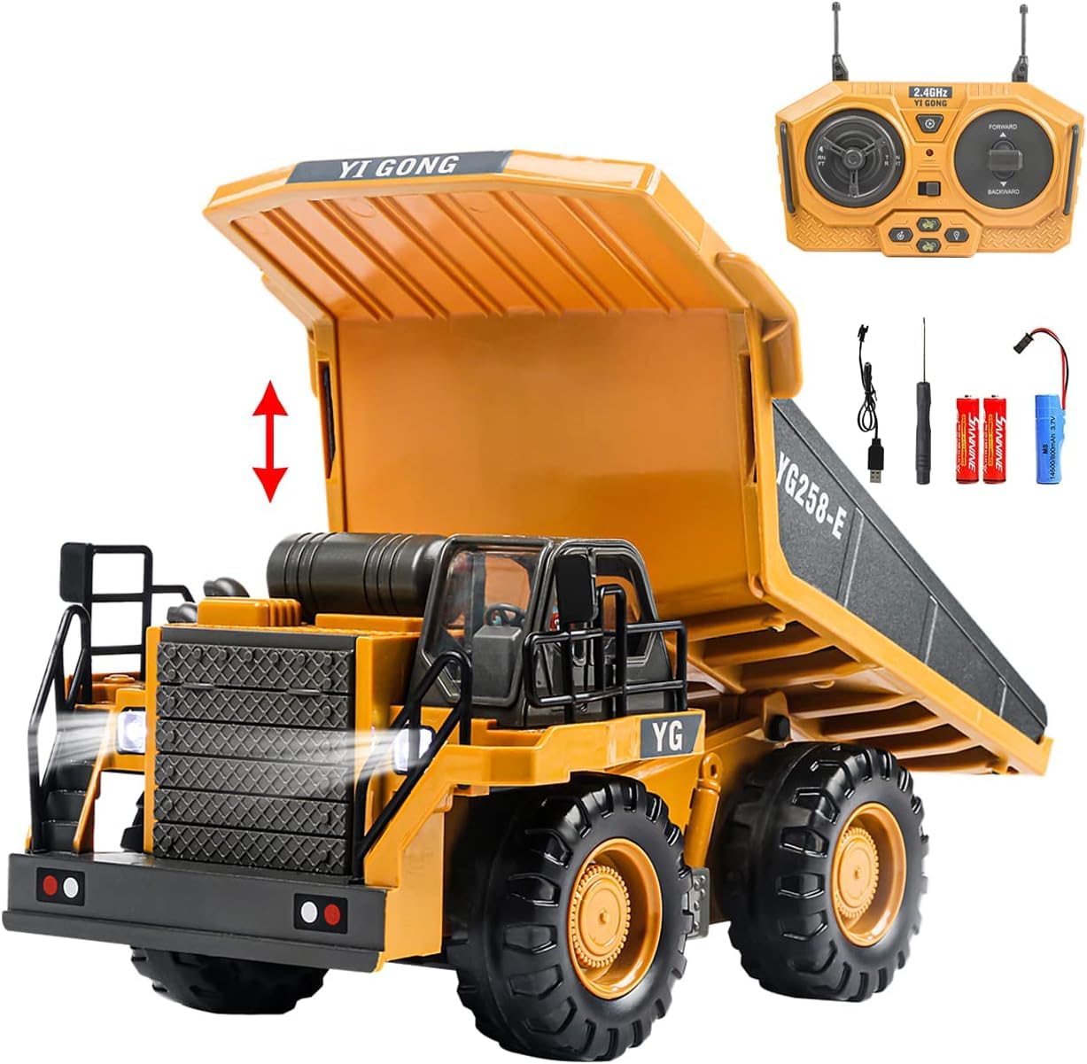 MINI RC DUMPER TRUCK TOY with Tin Box-Any 1 color JCB