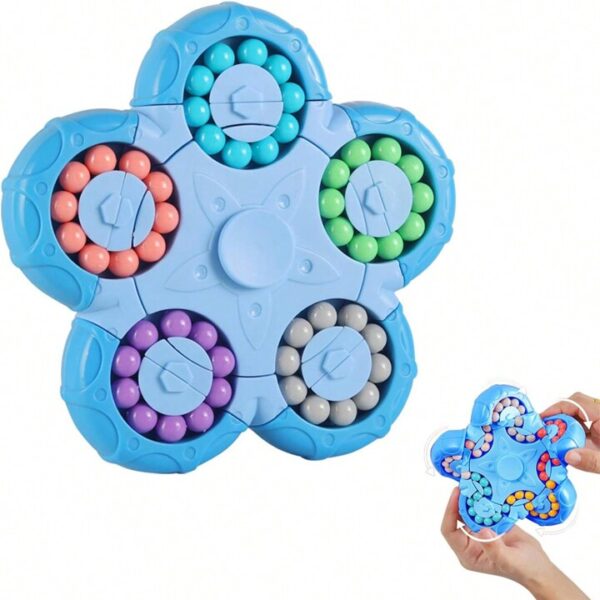 Flower-Magic Bean Puzzle Toys, Rotating Magic Bean Fidget Toys 2-in-1