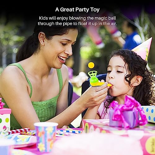 Magic Blow Pipe Set of 2 Floating Ball Creative Magic Blowing Ball Toy