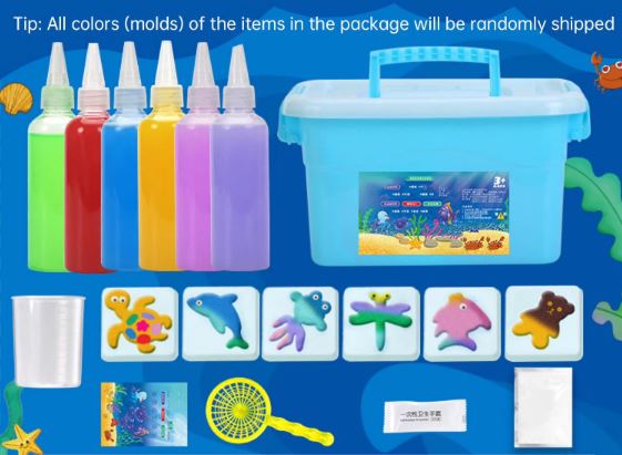 Magic ELF Water Jelly kit - Water Gel Kit - 6 color gel 6 Random Moulds