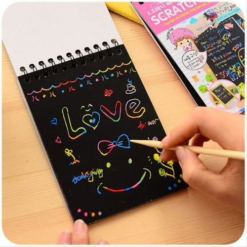 Magic Paper scratch Notebook drawing book - Mini 1 piece