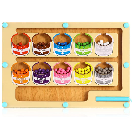 Magnetic Colour and Number Maze Wooden Montessori Toy