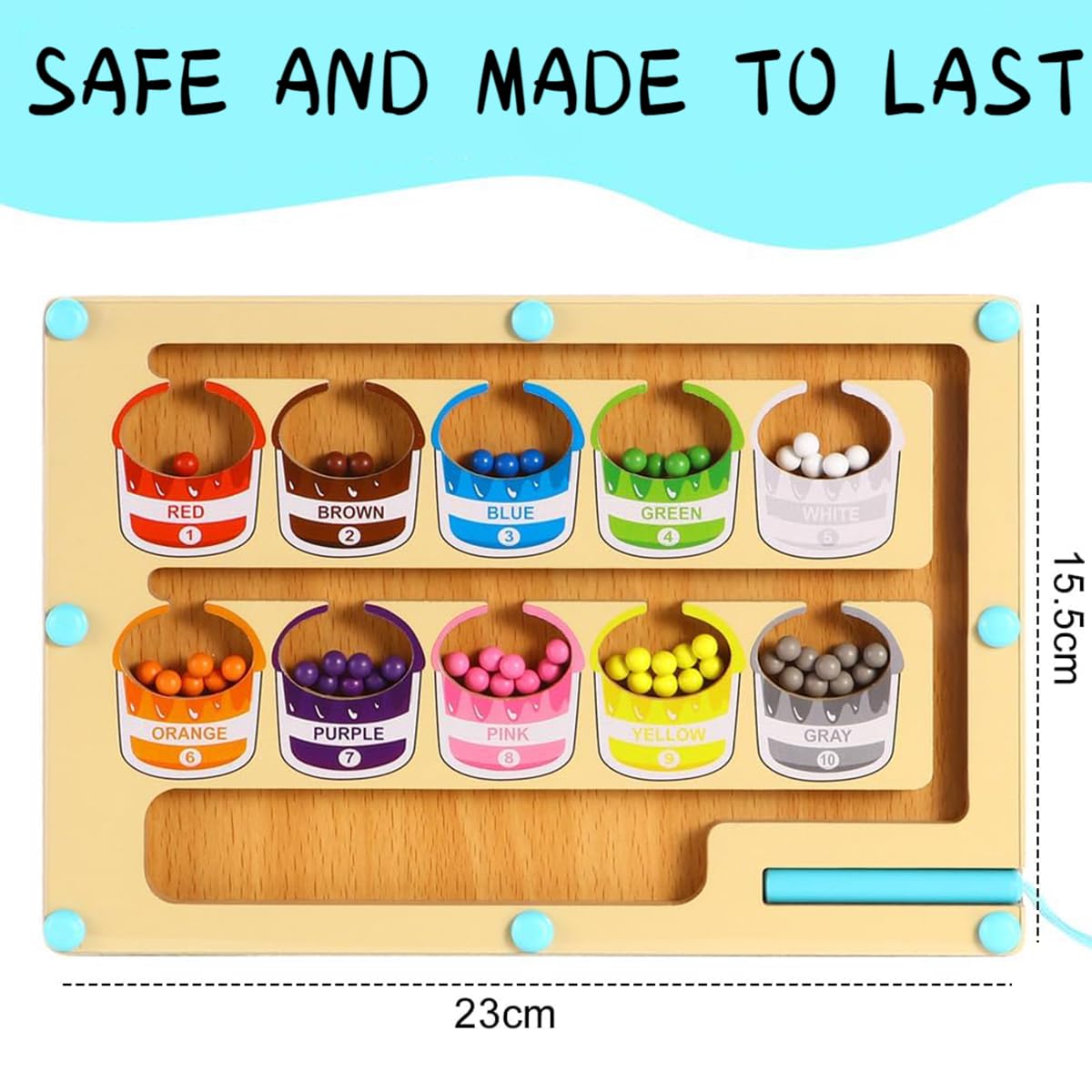 Magnetic Colour and Number Maze Wooden Montessori Toy
