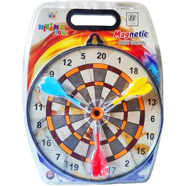 Magnetic Dart Game for Kids, Double-Sided Target Board with Darts
