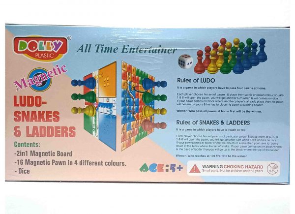 Big Size Magnetic Ludo-Snakes & Ladders Board Game, Ages 4+