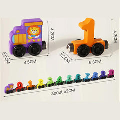 Magnetic Number Wooden Magnet Number Train Set 0-10 Digits Learning Blocks, 62 cm Length, Multicoloured