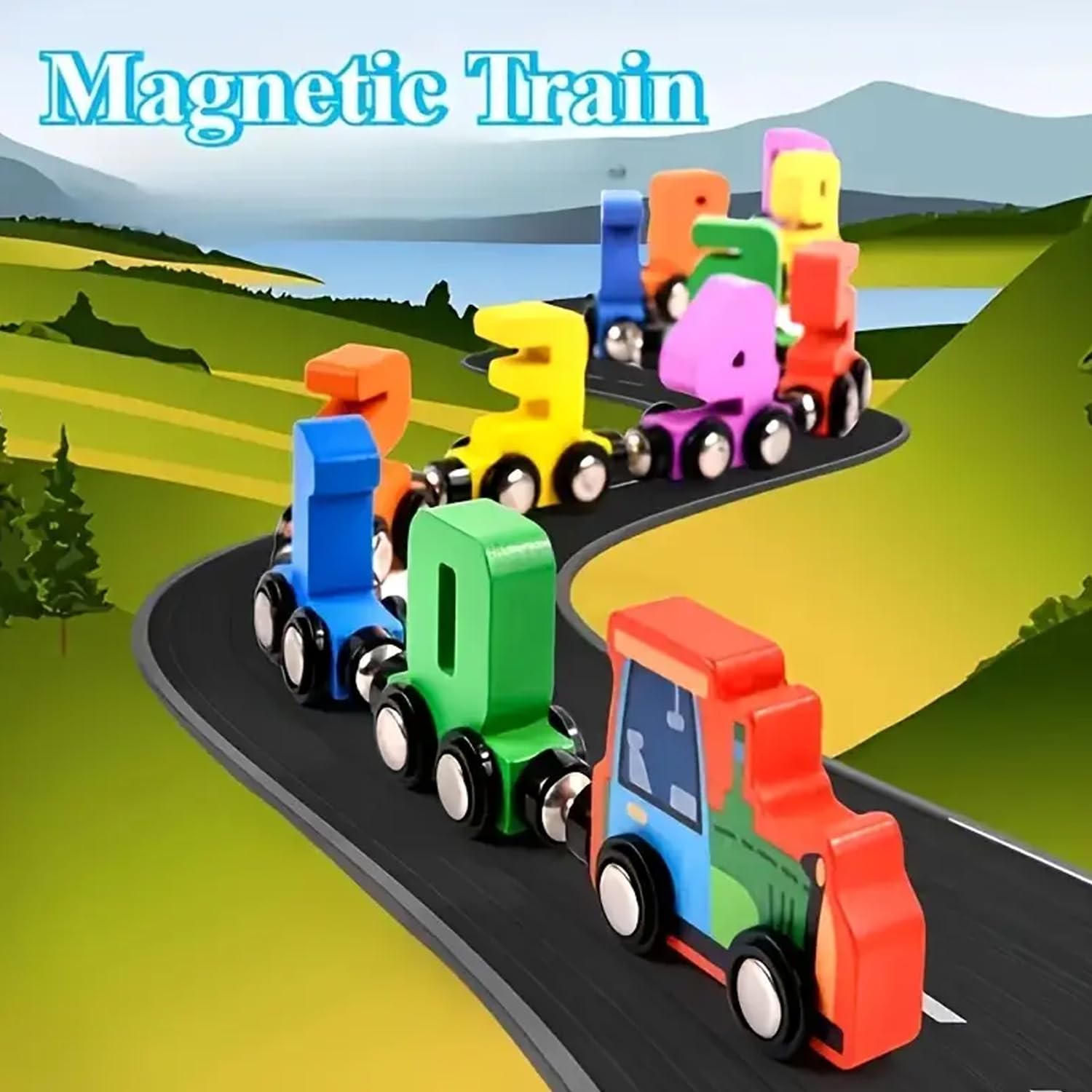 Train Magnétique En Bois Éducatif – Jouet Train Couleurs & Nombres, Assemblage Magnétique Pour Enfants 3-6 Ans