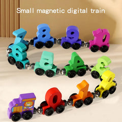 Magnetic Number Wooden Magnet Number Train Set 0-10 Digits Learning Blocks, 62 cm Length, Multicoloured