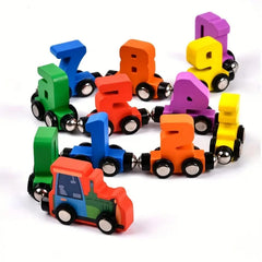 Magnetic Number Wooden Magnet Number Train Set 0-10 Digits Learning Blocks, 62 cm Length, Multicoloured