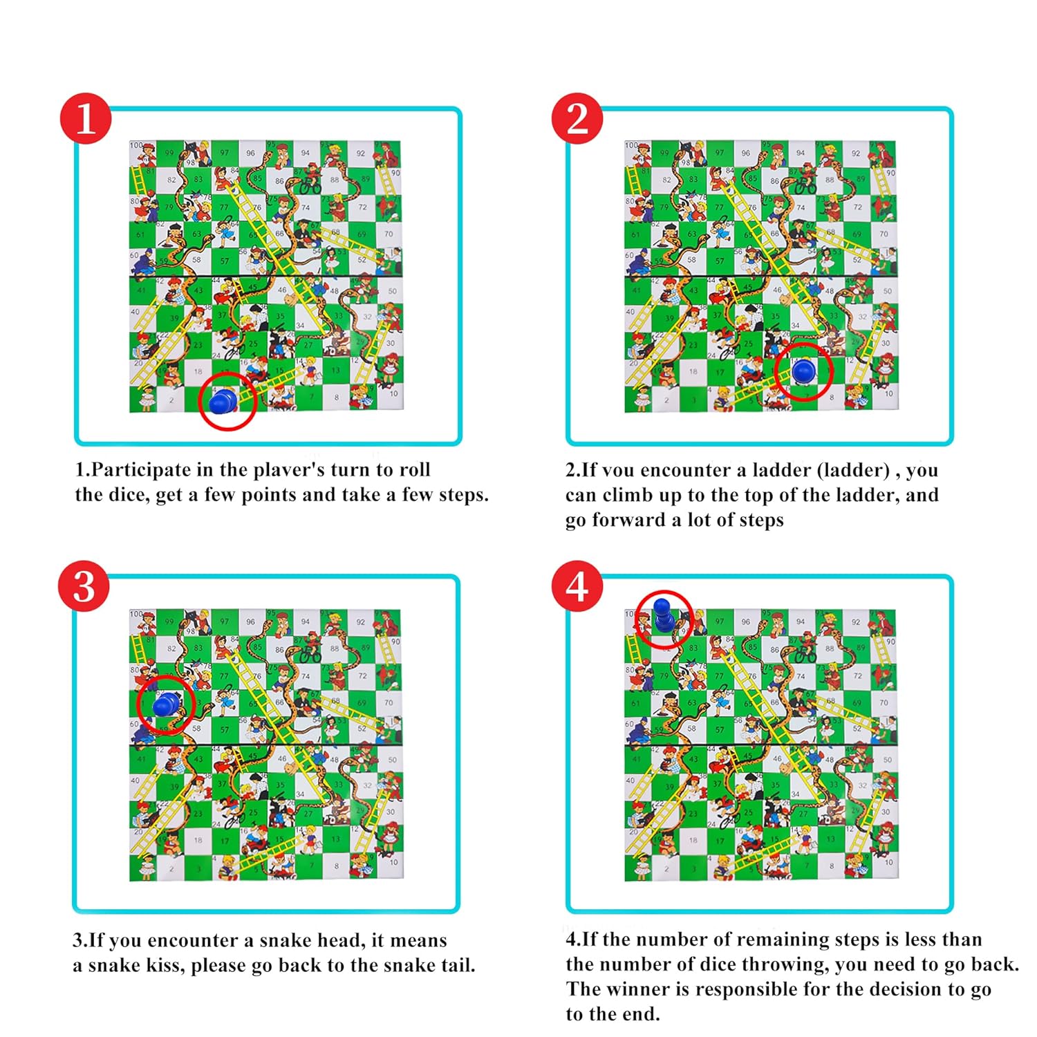 Magnetic Snakes and Ladders Board Game Set -Meidum