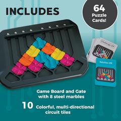 Marble Puzzle Circuit Logic Game - 64 Card Challenges Kids & Adults Ages 8+
