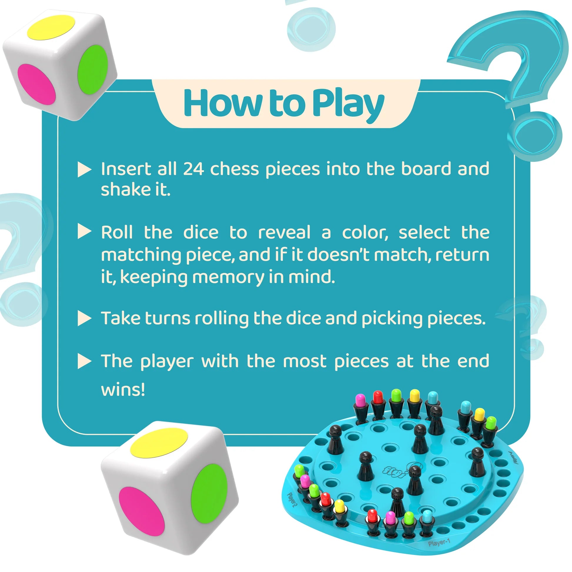 Memory Chess - Plastic with Coins and Dice