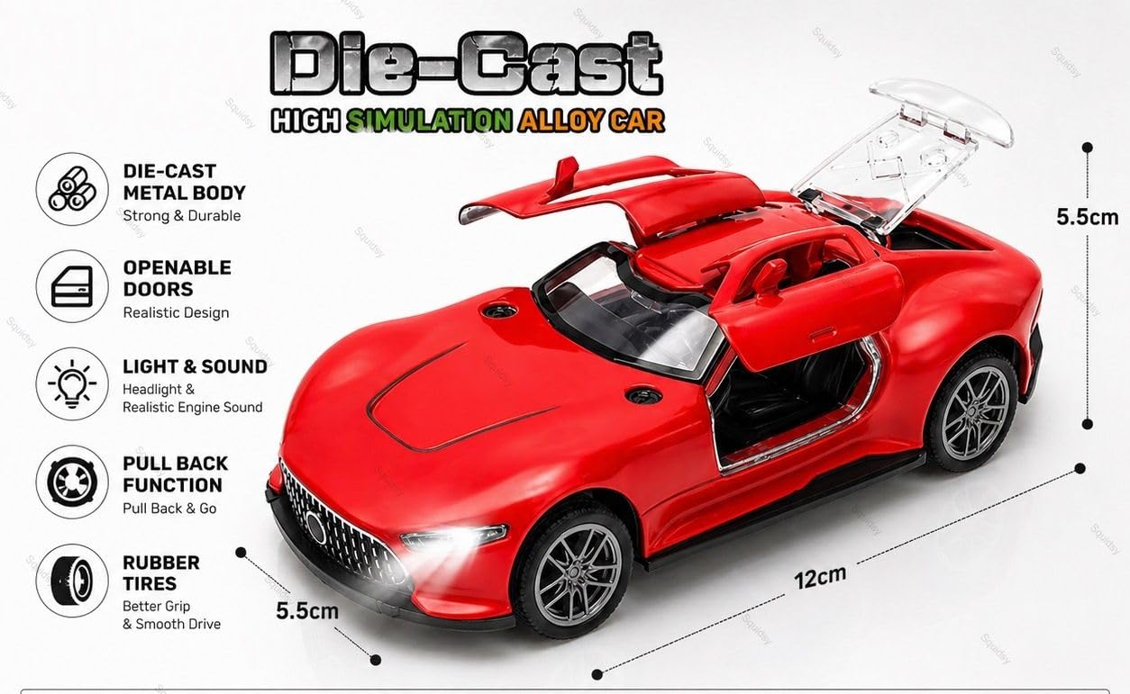 Mercedes-AMG GT R Die-Cast Toy Car With Light and Music