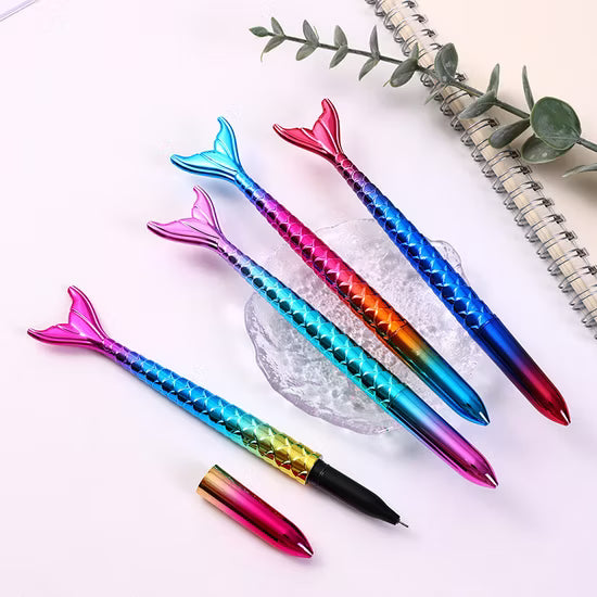 Mermaid Fish Tail Shape Gel Pen - Blue, 0.5mm, Refillable -1 Piece